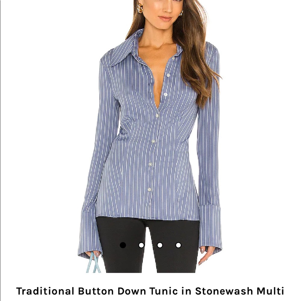Blue and White striped button down